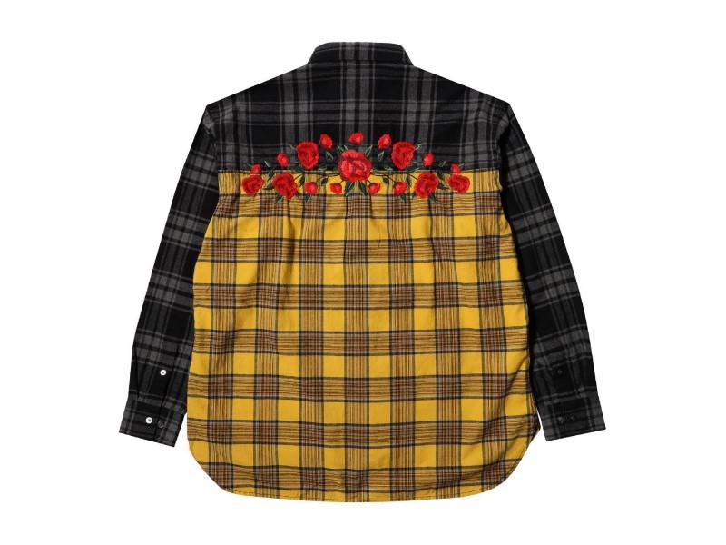 Рубашка Awake Embroidered Rose Flannel Shirt Yellow