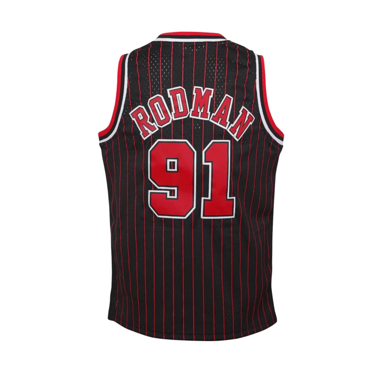 Баскетбольная джерси 1995-1996 Chicago Bulls Dennis Rodman #91 Youth Swingman Hardwood Classic Pinstripe Jersey