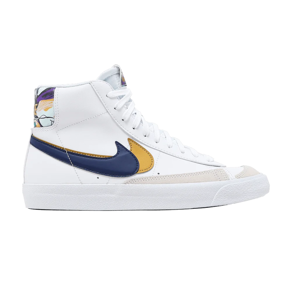 Кроссовки Nike Blazer Mid '77 SE GS 'Double Swoosh - White Gold Blue Void'