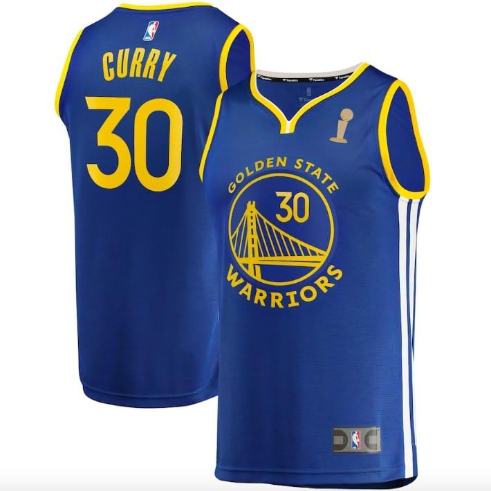 Баскетбольная джерси 2022 NBA Finals Champions Golden State Warriors #30 Stephen Curry Fast Break Royal Jersey