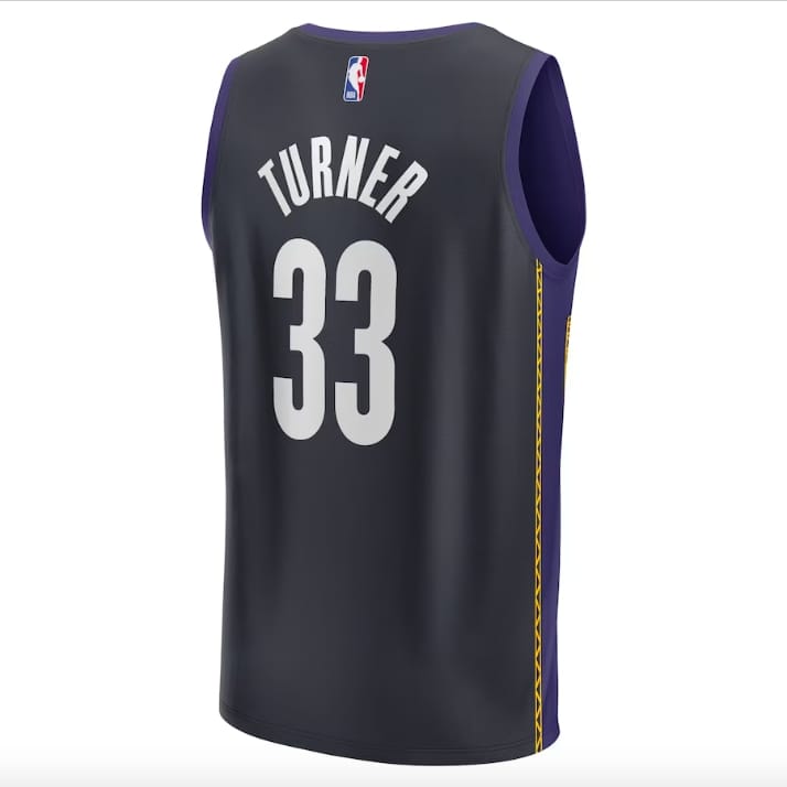 Баскетбольная джерси 2022-23 Indiana Pacers  #33 Myles Turner Fast Break City Blue Jersey