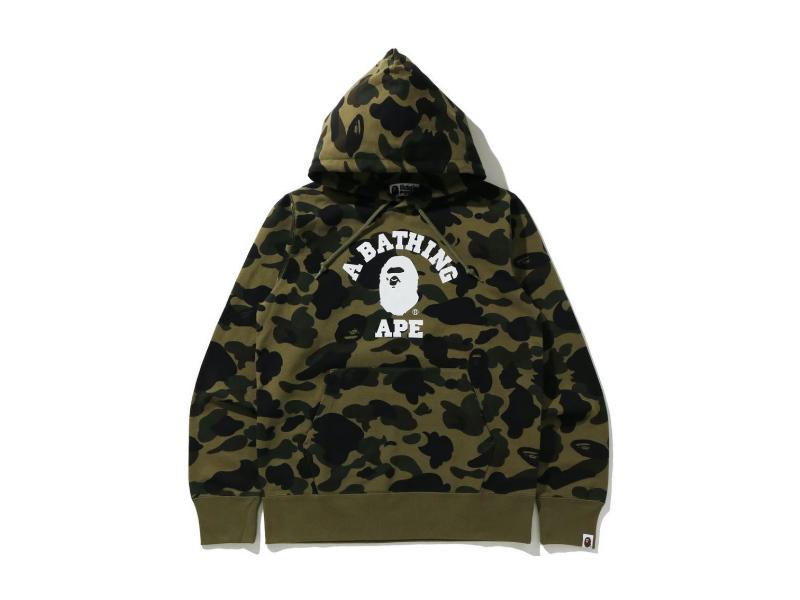 Худи BAPE 1st Camo College Pullover Hoodie (SS21) Green