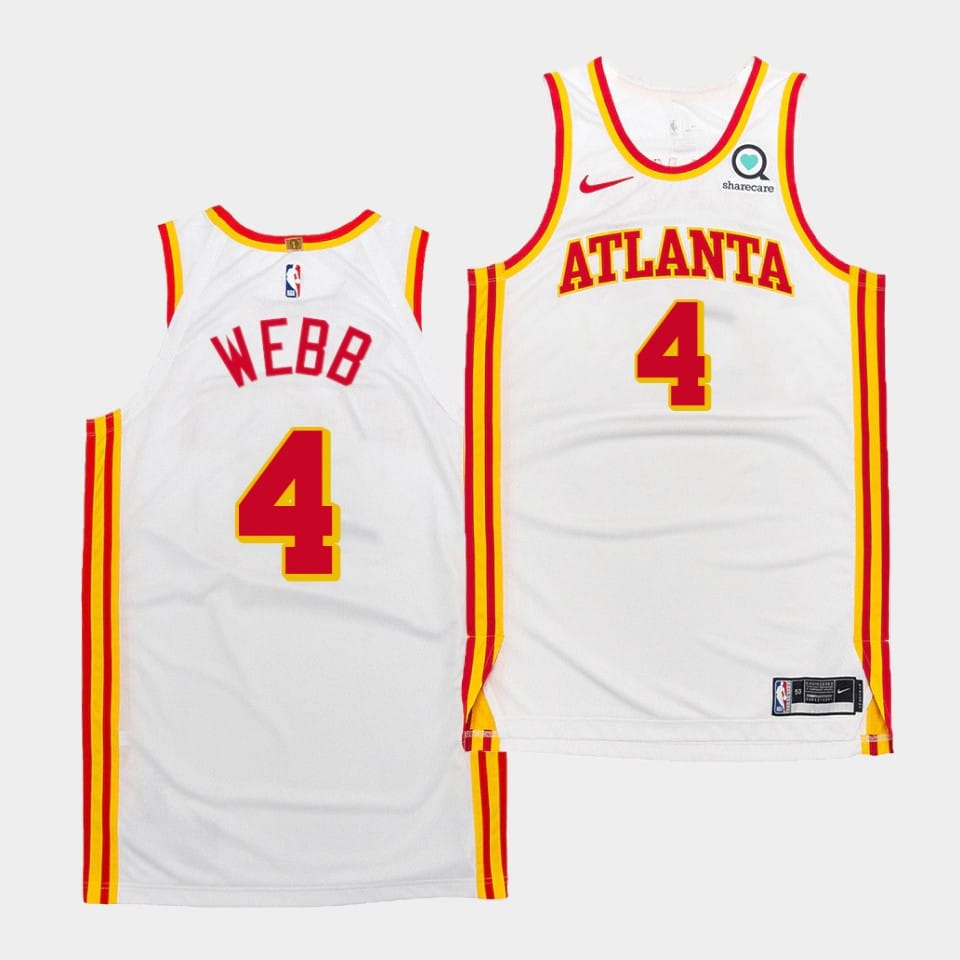 Баскетбольная джерси 2020-21 Atlanta Hawks #4 Spud Webb White Association Authentic Jersey