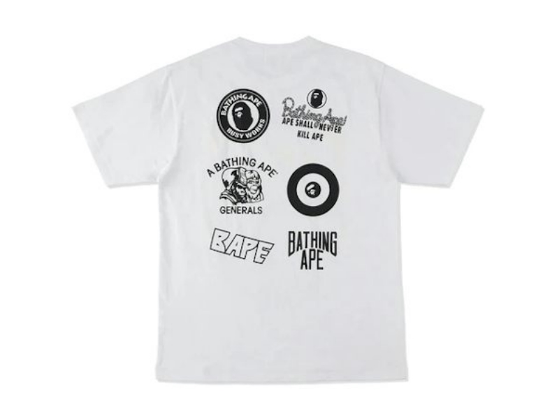 Футболка BAPE Ape Head Multi Print Tee White