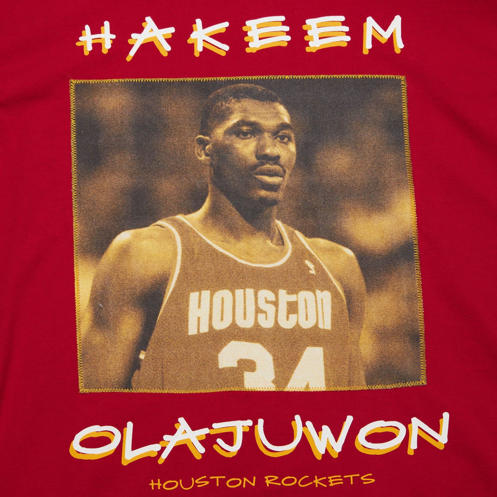 Футболка Mitchell & Ness Heavyweight Premium Player Vintage Logo Houston Rockets Hakeem Olajuwon T-Shirt