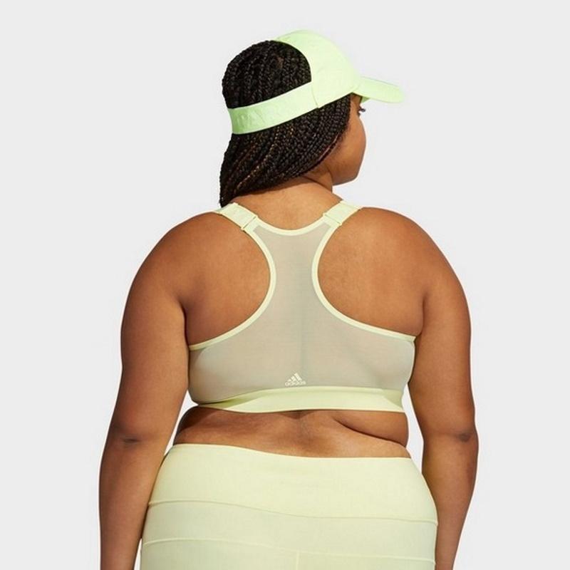 Спортивный топ adidas Ivy Park Medium Support Zip Bra (Plus Size) Yellow Tint