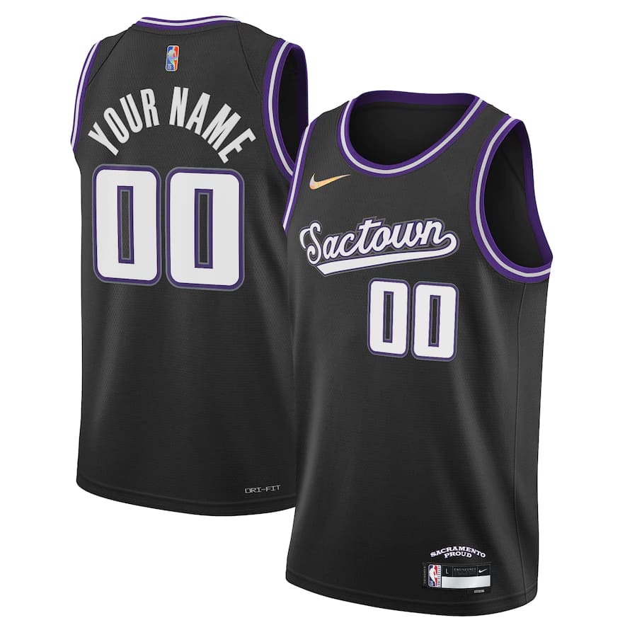 Баскетбольная джерси 2021-22 Sacramento Kings Nike City Edition Swingman Jersey – Custom Black