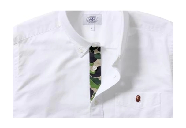 Рубашка BAPE Ape Head One Point Oxford Bd Shirt White