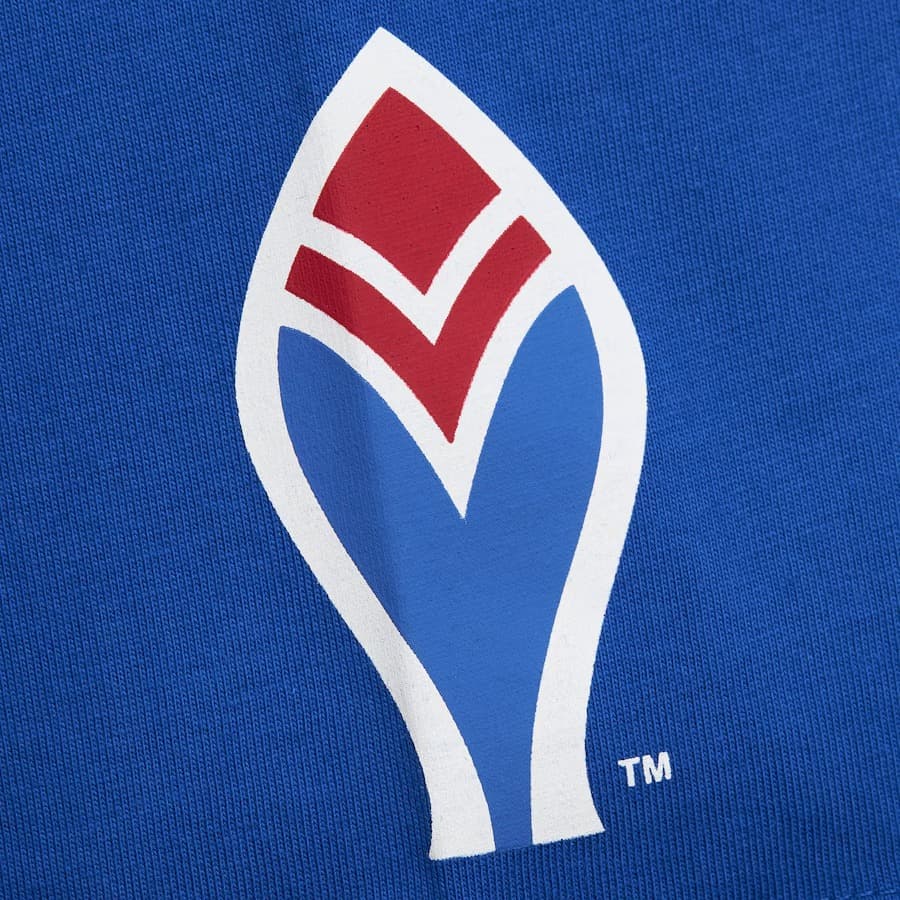 Футболка Mitchell & Ness Royal Atlanta Braves Jacquard Ringer Vintage Logo T-Shirt