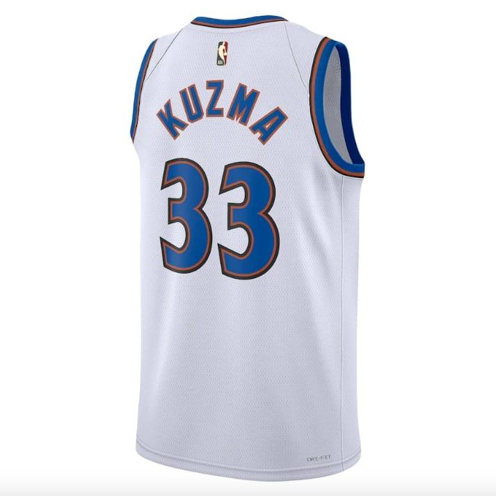 Баскетбольная джерси 2022-23 Washington Wizards #33 Kyle Kuzma Swingman Classic White Jersey