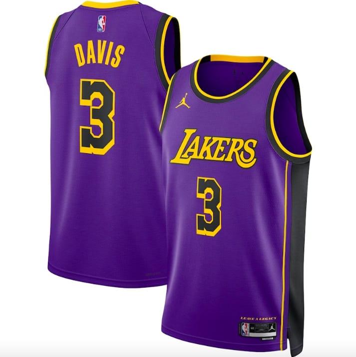 Баскетбольная джерси 2022-23 LA Lakers #3 Anthony Davis Swingman Statement Purple Jersey