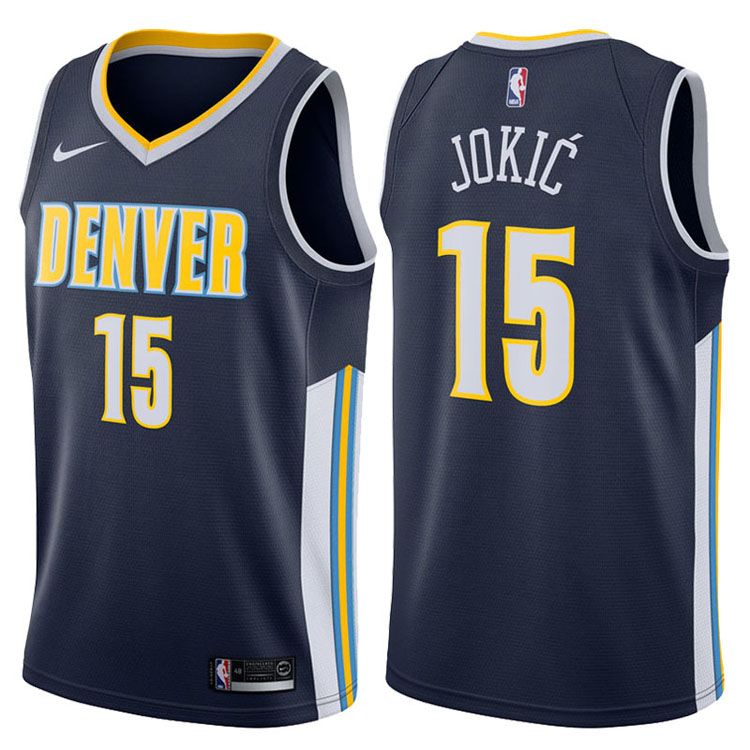 Баскетбольная джерси 2017-18 Nikola Jokic Denver Nuggets #15 Icon Navy