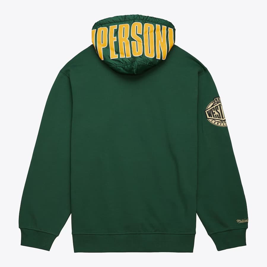 Худи Mitchell & Ness Green Seattle SuperSonics Team OG 2.0 Vintage Logo Fleece Pullover Hoodie