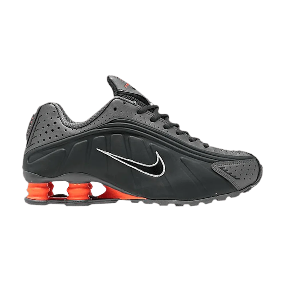 Krossovki-Nike-Shox-R4-Anthracite-Total-Orange