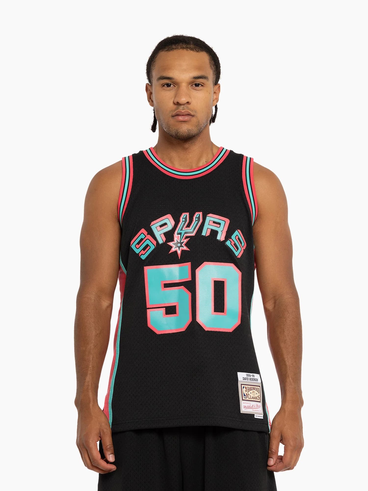 1998-99-San-Antonio-Spurs-David-Robinson-50-Hardwood-Classics-Throwback-NBA-Seasonal-City-Swingman-Black-Jersey-4