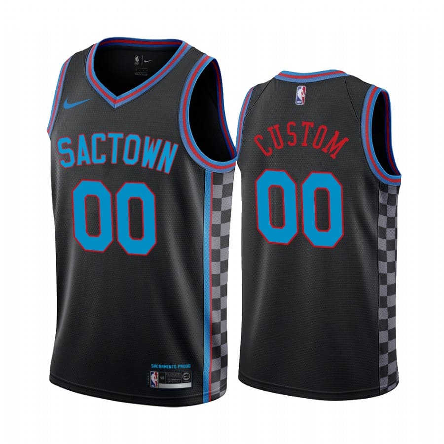 Баскетбольная джерси 2020-21 Sacramento Kings #00 Custom City Edition Black Swingman Jersey