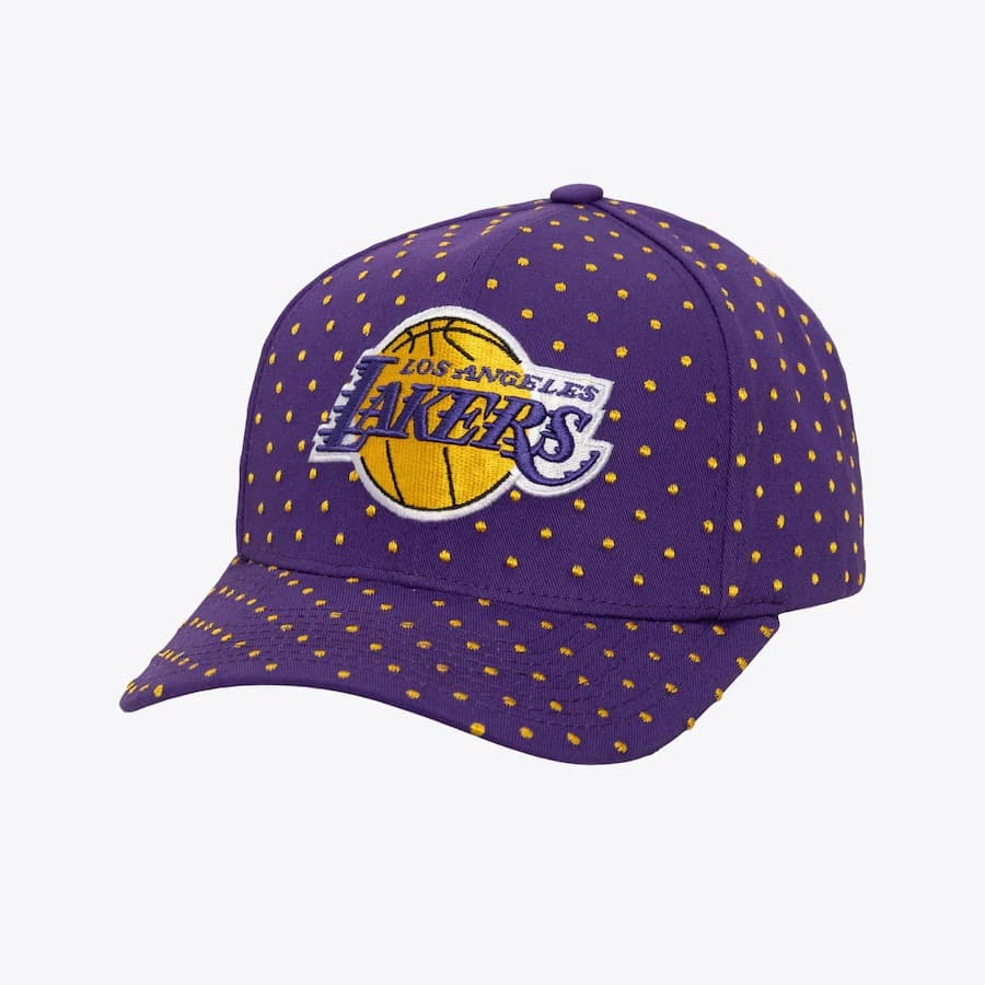 Бейсболка Mitchell & Ness Purple Los Angeles Lakers Polka Polka Pro Adjustable Hat
