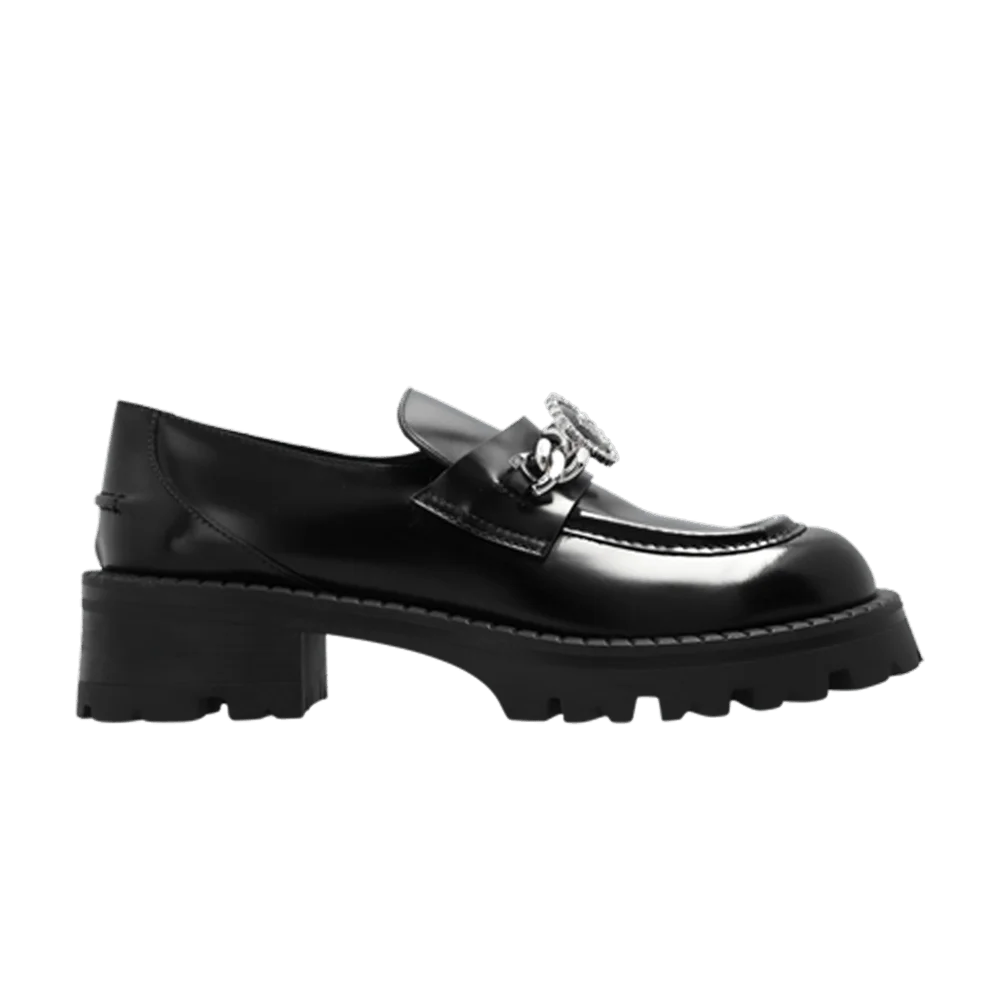Кроссовки Versace Wmns Calf Leather Loafers 'Black Palladium'