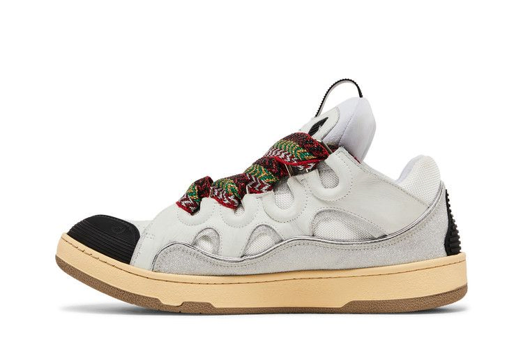 Кроссовки Lanvin Curb Leather and Glitter Sneakers 'White'