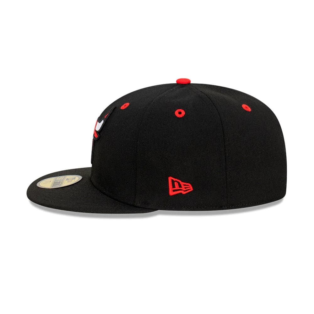 Бейсболка New Era Chicago Bulls Rear Script 59FIFTY NBA Fitted Hat
