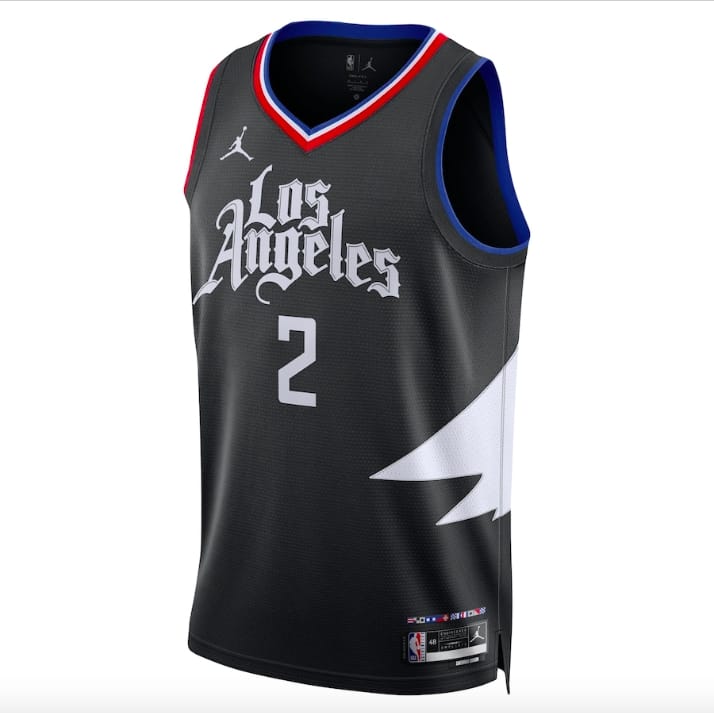 Баскетбольная джерси 2022-23 LA Clippers #2 Kawhi Leonard Swingman Statement Black Jersey