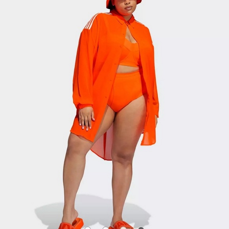 Рубашка adidas Ivy Park Swim Cover-Up Shirt (Plus Size) Solar Orange