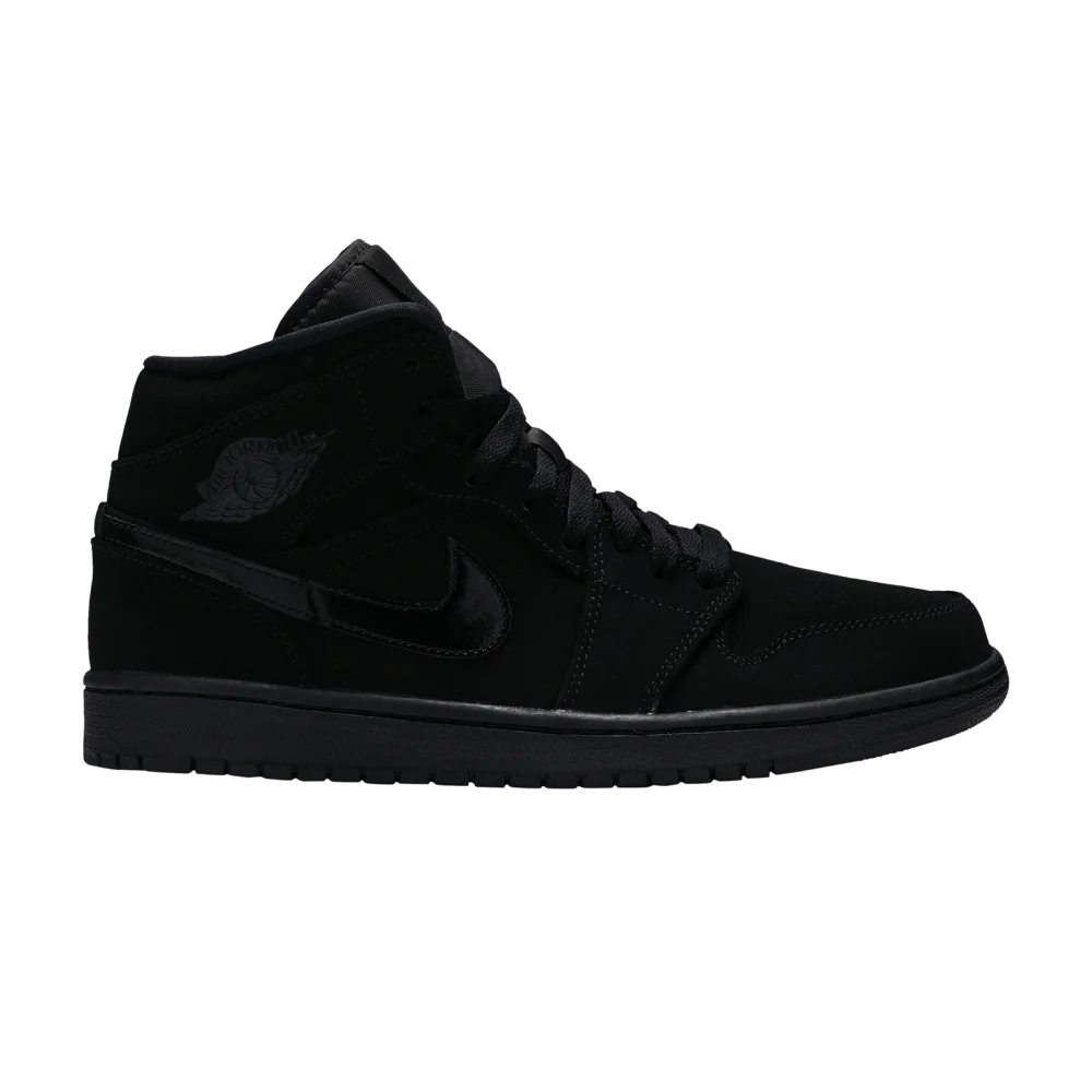Krossovki-Air-Jordan-1-Mid-Triple-Black-Suede