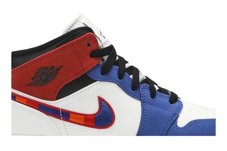 Кроссовки Air Jordan 1 MID SE GS 'Multicolored Swoosh'