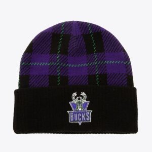 Mitchell-Ness-Purple-Milwaukee-Bucks-Hardwood-Classics-Flannel-Cuffed-Knit-Beanie-300x300