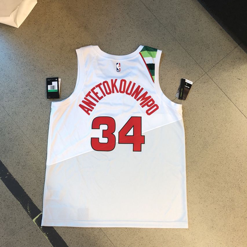 Баскетбольная джерси 2018-19 Antetokounmpo Bucks #34 Earned White