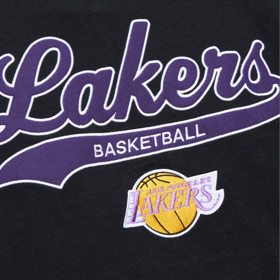 Футболка Mitchell & Ness Black Los Angeles Lakers Vintage Logo Legendary Slub T-Shirt