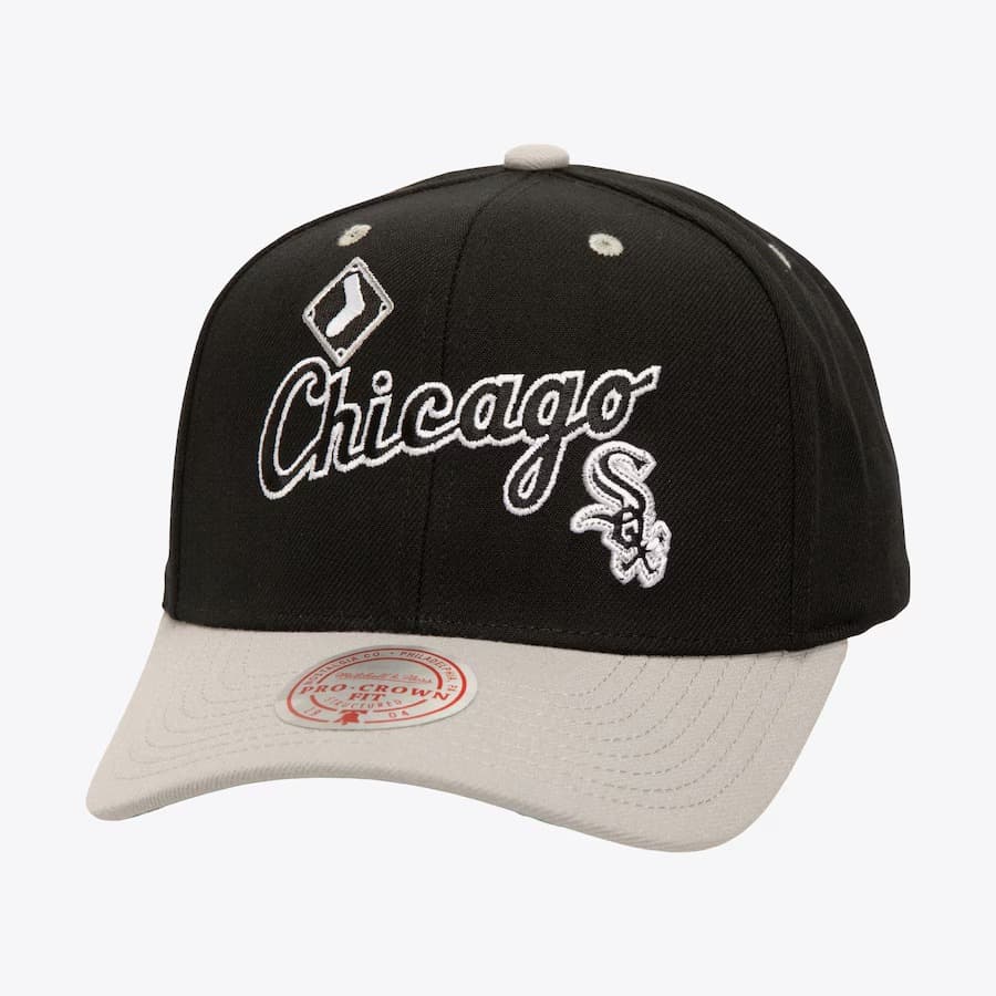 Бейсболка Mitchell & Ness Black Chicago White Sox All In 2.0 Pro Crown Snapback Hat