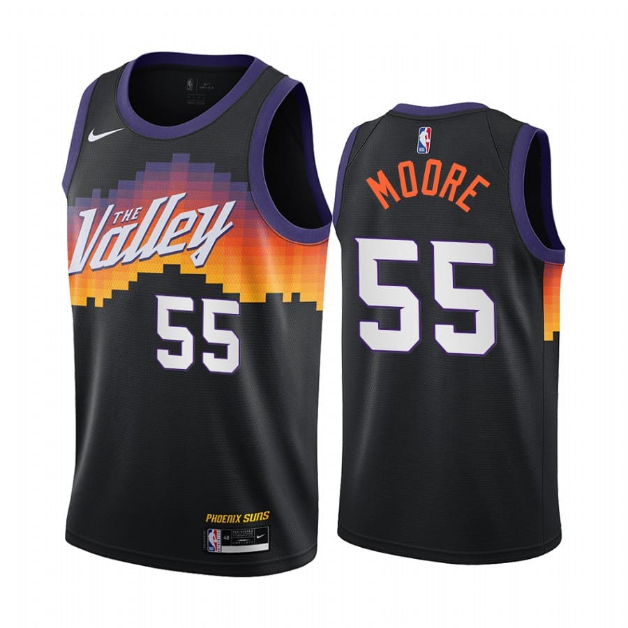 Баскетбольная джерси 2020-21 Phoenix Suns #55 E’Twaun Moore City Edition Black Swingman Jersey
