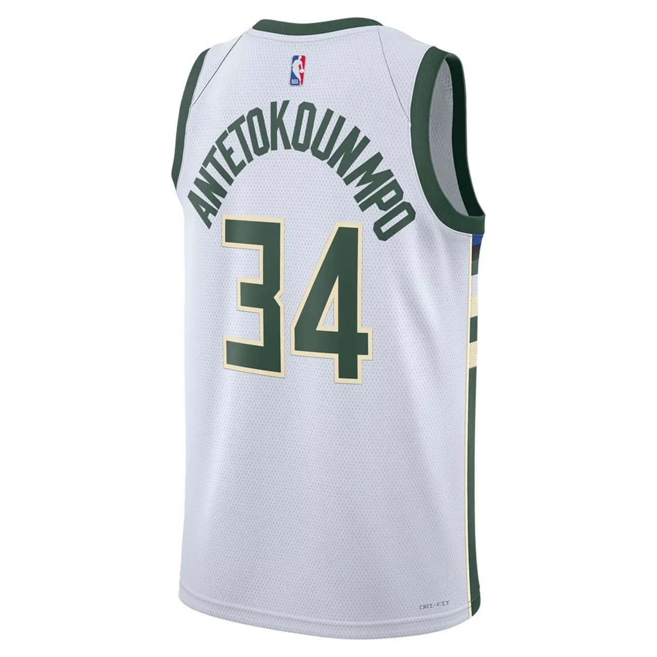 Баскетбольная джерси 2023-24 Milwaukee Bucks Giannis Antetokounmpo #34 Swingman Association Edition White Jersey