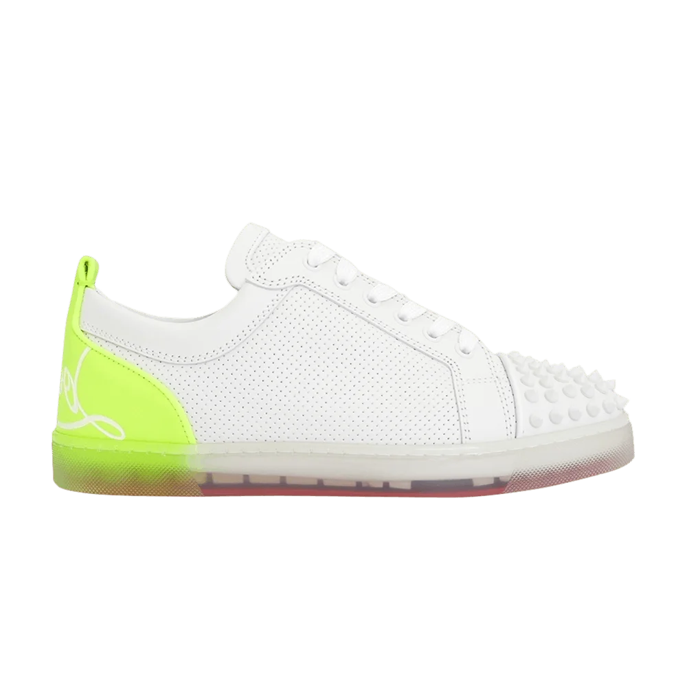 Krossovki-Christian-Louboutin-Fun-Louis-Junior-Spikes-Flat-White-Fluo-Yellow