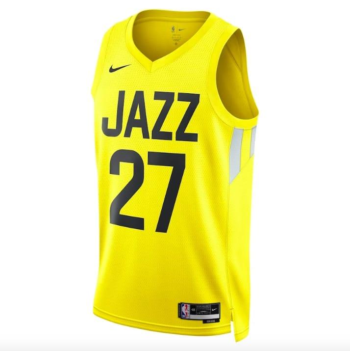 Баскетбольная джерси 2022-23 Utah Jazz #27 Rudy Gobert Swingman Icon Gold Jersey