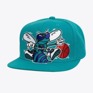 Mitchell-Ness-Teal-Charlotte-Hornets-Hardwood-Classics-XL-Logo-Snapback-Hat-300x300