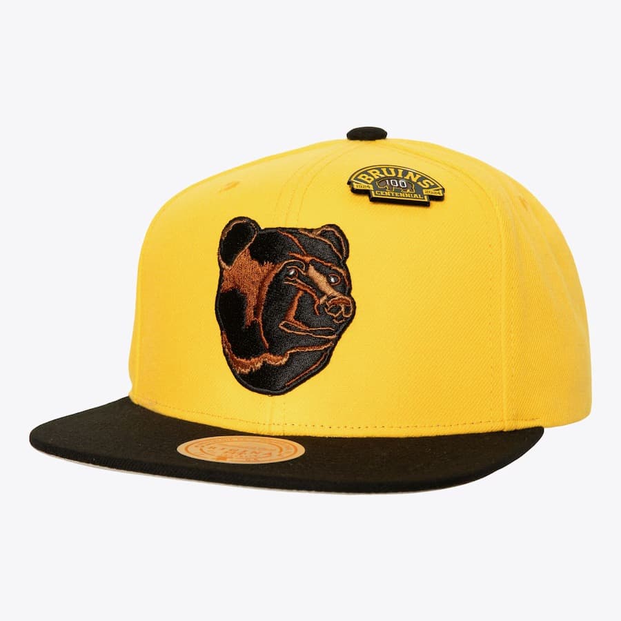 Mitchell-Ness-Gold-Boston-Bruins-90th-Anniversary-Snapback-Hat