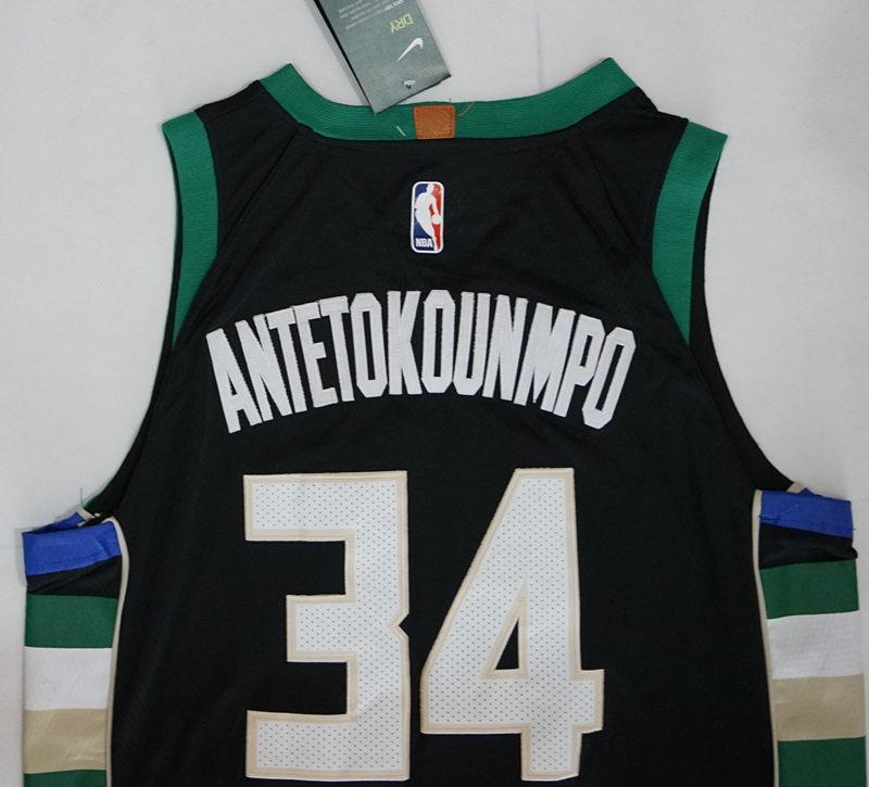 Баскетбольная джерси 2017-18 Antetokounmpo Bucks #34 Statement Harley Black