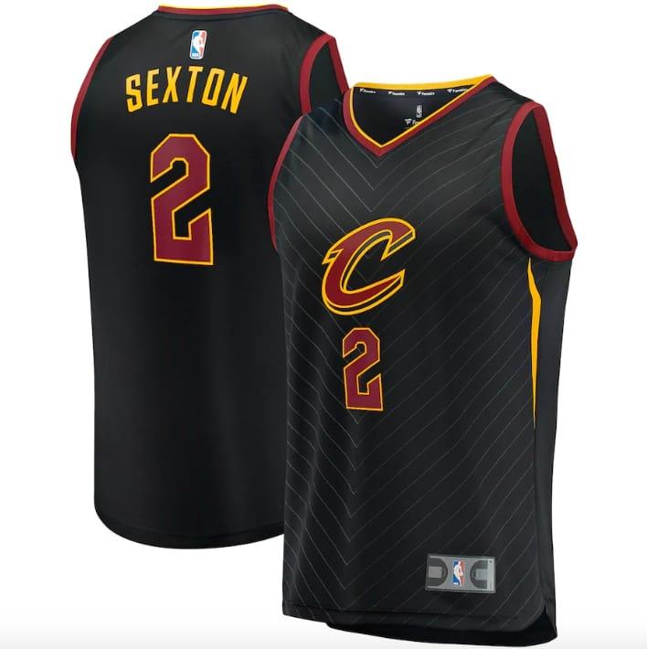 Баскетбольная джерси Cleveland Cavaliers #2 Collin Sexton Fast Break Statement Black Jersey