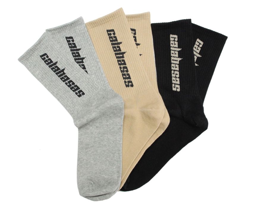Спортивные носки Yeezy Calabasas Socks (3 Pack) Core/Glacier/Sand