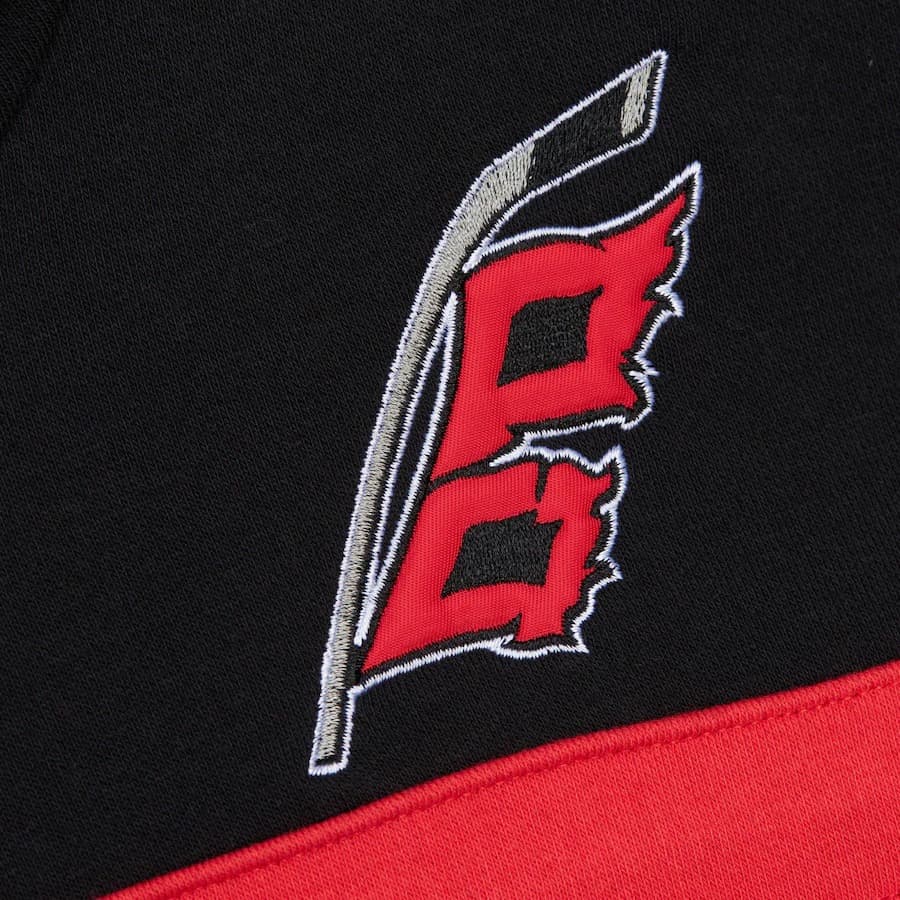 Худи Mitchell & Ness Black Carolina Hurricanes Head Coach Fleece Pullover Hoodie
