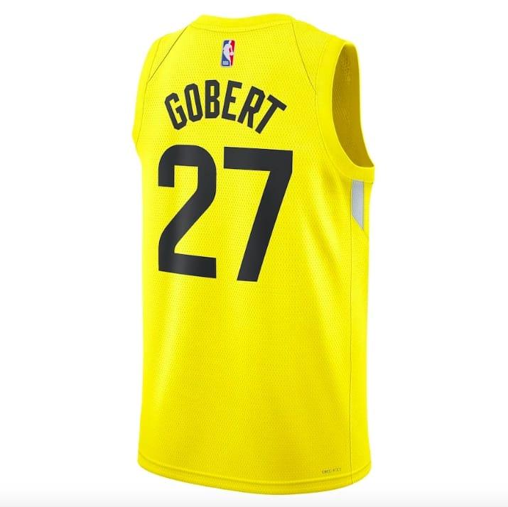 Баскетбольная джерси 2022-23 Utah Jazz #27 Rudy Gobert Swingman Icon Gold Jersey