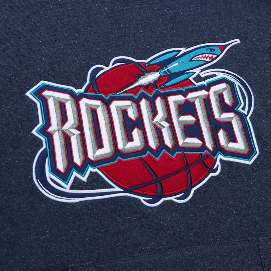 Худи Mitchell & Ness Navy Houston Rockets Snow Washed Fleece Pullover Hoodie