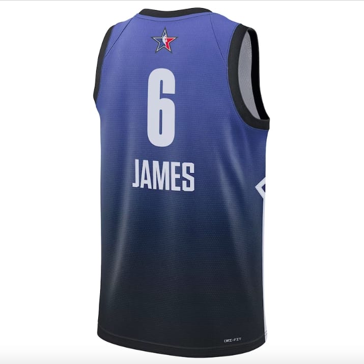 Баскетбольная джерси 2023 NBA All-Star #6 LeBron James Swingman Blue Jersey