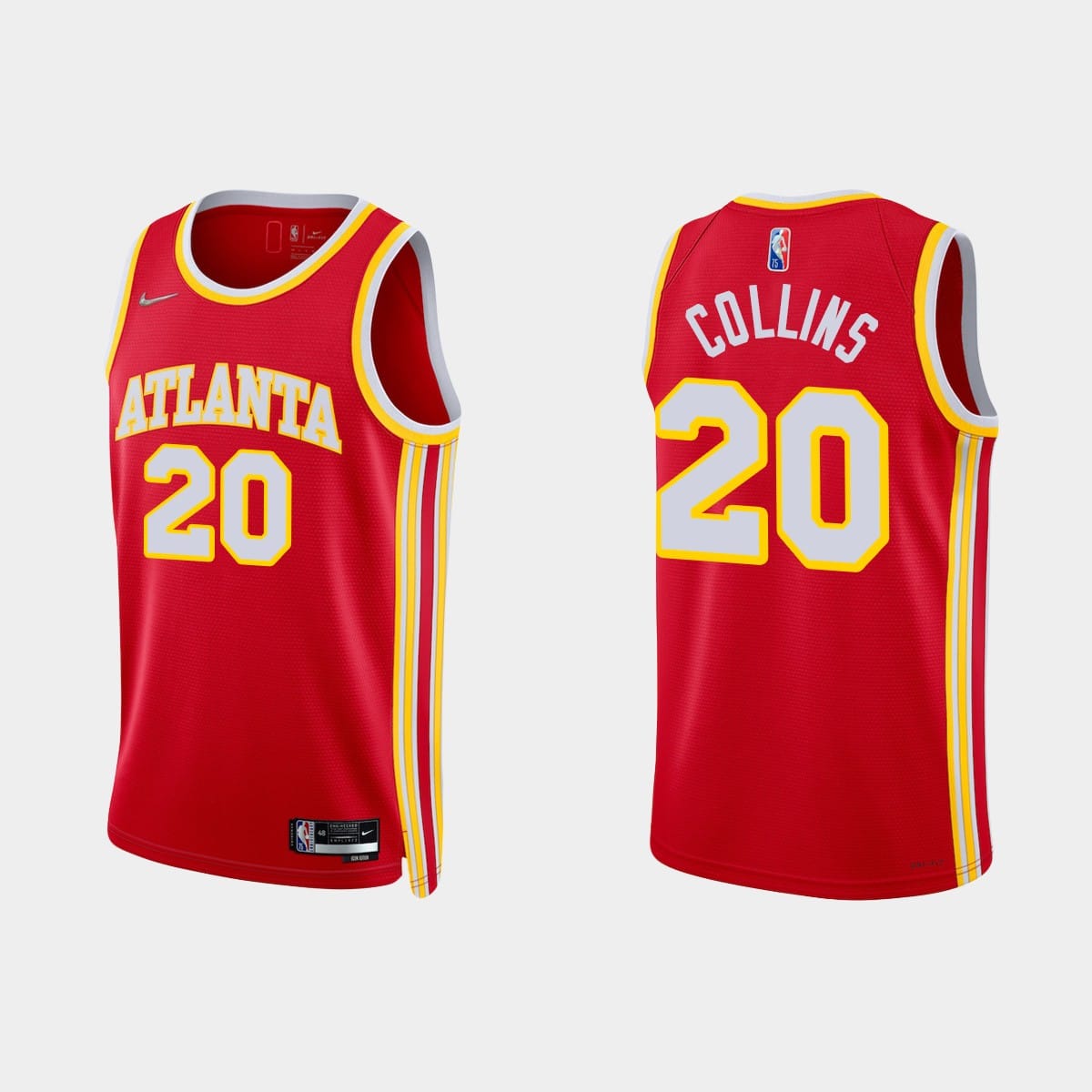 Баскетбольная джерси 2021-22 Atlanta Hawks #20 John Collins 75th Anniversary Icon Diamond Red Jersey