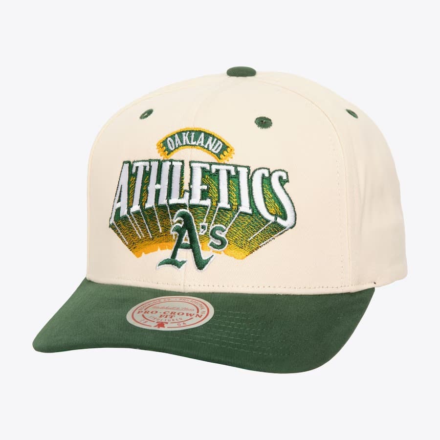 Бейсболка Mitchell & Ness Cream Athletics Cooperstown Collection Horizon Pro Crown Snapback Hat