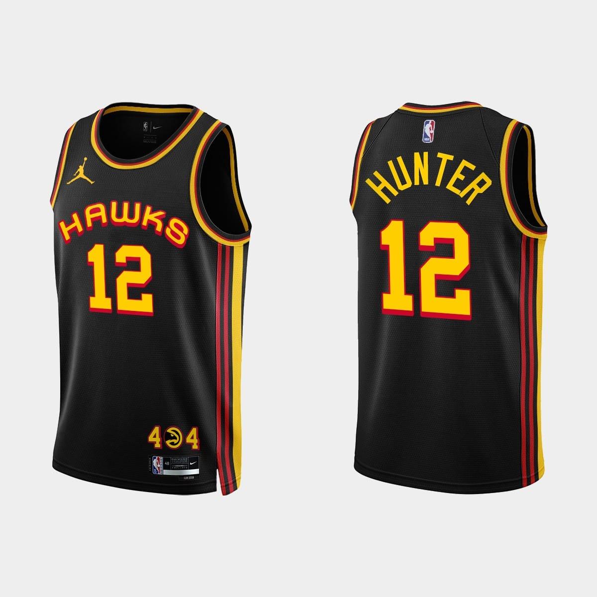 Баскетбольная джерси 2022-23 Atlanta Hawks #12 De’Andre Hunter  Statement Black Jersey