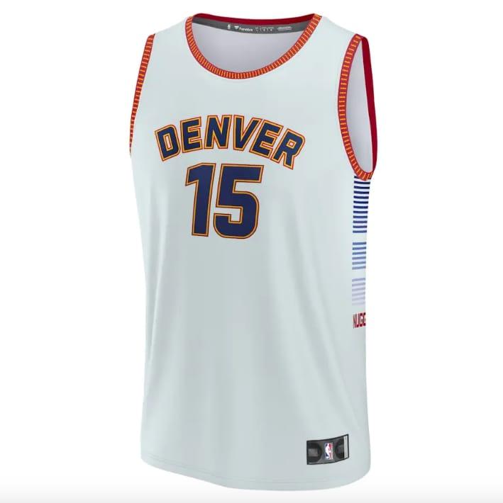 Баскетбольная джерси 2022-23 Denver Nuggets #15 Nikola Jokic Fast Break City Silver Jersey