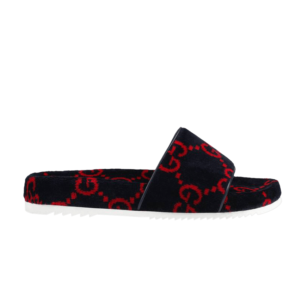 Кроссовки Gucci GG Terry Cloth Slide 'Blue Red'